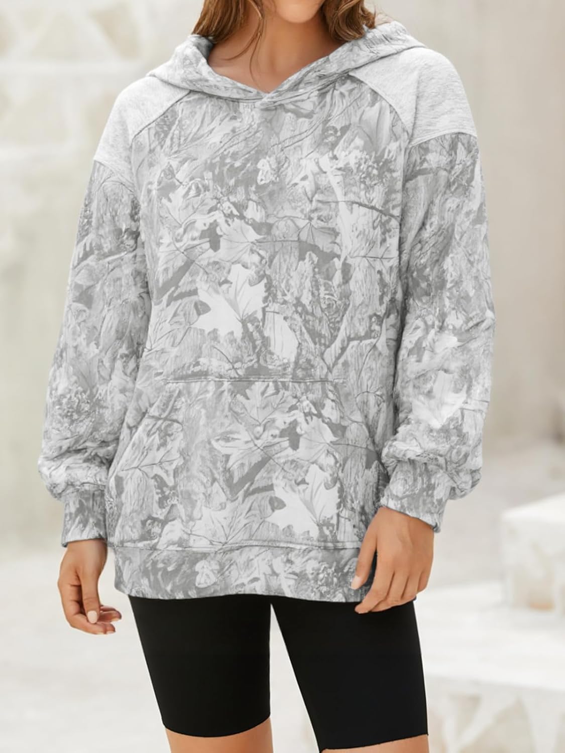 Yousify Womens Camo Hoodies Oversized Fleece Sweatshirts Fall Fashion Long Sleeve Pullover Winter Clothes with Pockets - Image 2