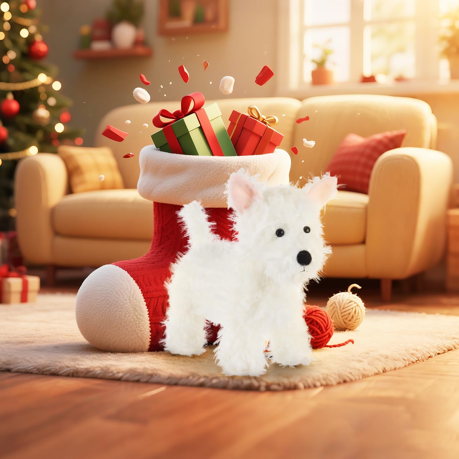 Apricot Lamb Charming West Highland Dog Puppy Plushies Stuffed Animals for Baby Girl and Boy Soft Cute Plush Toys for Kids 7.9 Inches - Image 2