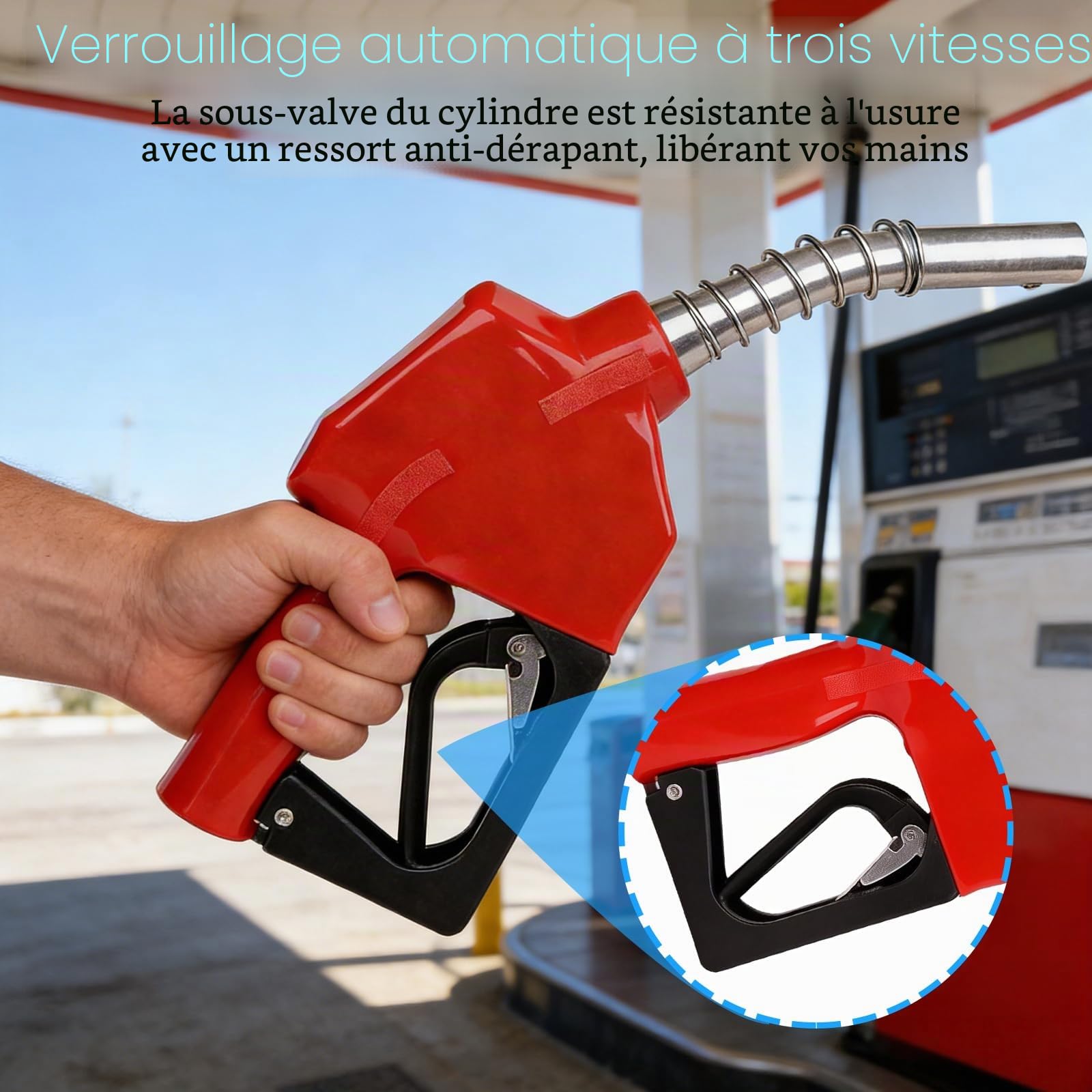 Pistolet De Distribution Avec Système D'arrêt Automatique: Buse Diesel Automatique, Raccord 1", Interface à 25mm, Pistolet De Carburant Pour Pompage Transvasement De Diesel Et Fuel Fioul