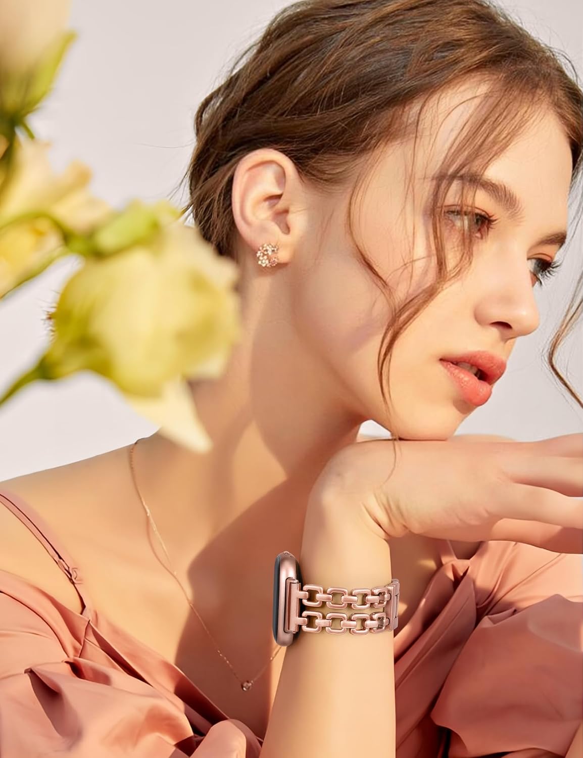 Wearlizer Metal Band Compatible with Fitbit Versa 4 3/Sense 2 1 Bands Women image 5