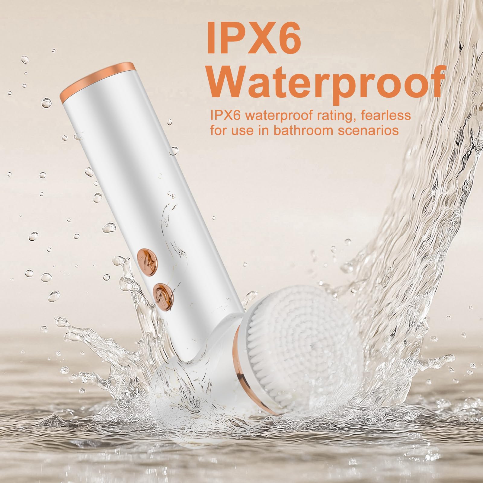 Gesichtsbürste elektrisch, IPX6 wasserdicht gesichtsreinigungsbürste mit 4 Bürstenköpfen und 5stufige Einstellung für alle Hauttypen geeignet Zum Entfernen von porenverstopfendem Schmutz und Peeling