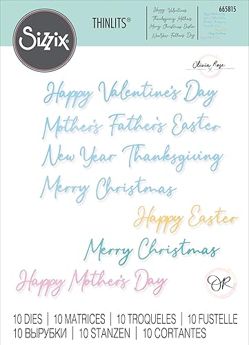Miniatura 3 de Sizzix Thinlits 665815 - Juego de troqueles para todas las ocasiones, talla única, multicolor