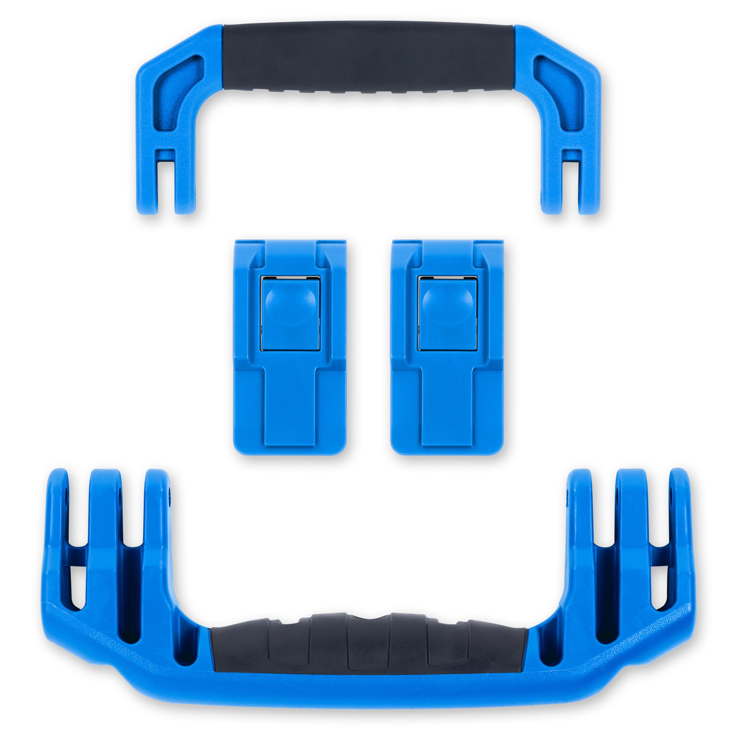 Pelican 1535 Replacement Handle & Latch Set by ColorCase - Blue Handle and Push Button Latches