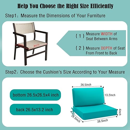 Miniatura 4 de idee-home Cojines de asiento profundo para patio, cojines de repuesto para exteriores, cojines de respaldo, cojines de patio Hampton Bay para sofá