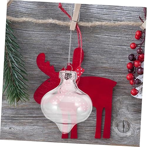 Miniatura 5 de BESTOYARD 6 bombillas de bola hueca para boda, adornos transparentes para manualidades, decoración colgante de Navidad, adornos de Navidad,