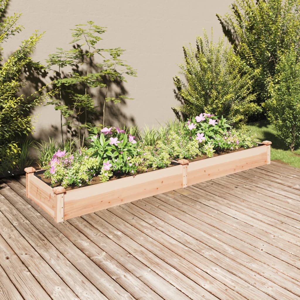 vidaXL Podwyższona rabata z wyściółką, 240x60x25 cm, drewno jodłowe