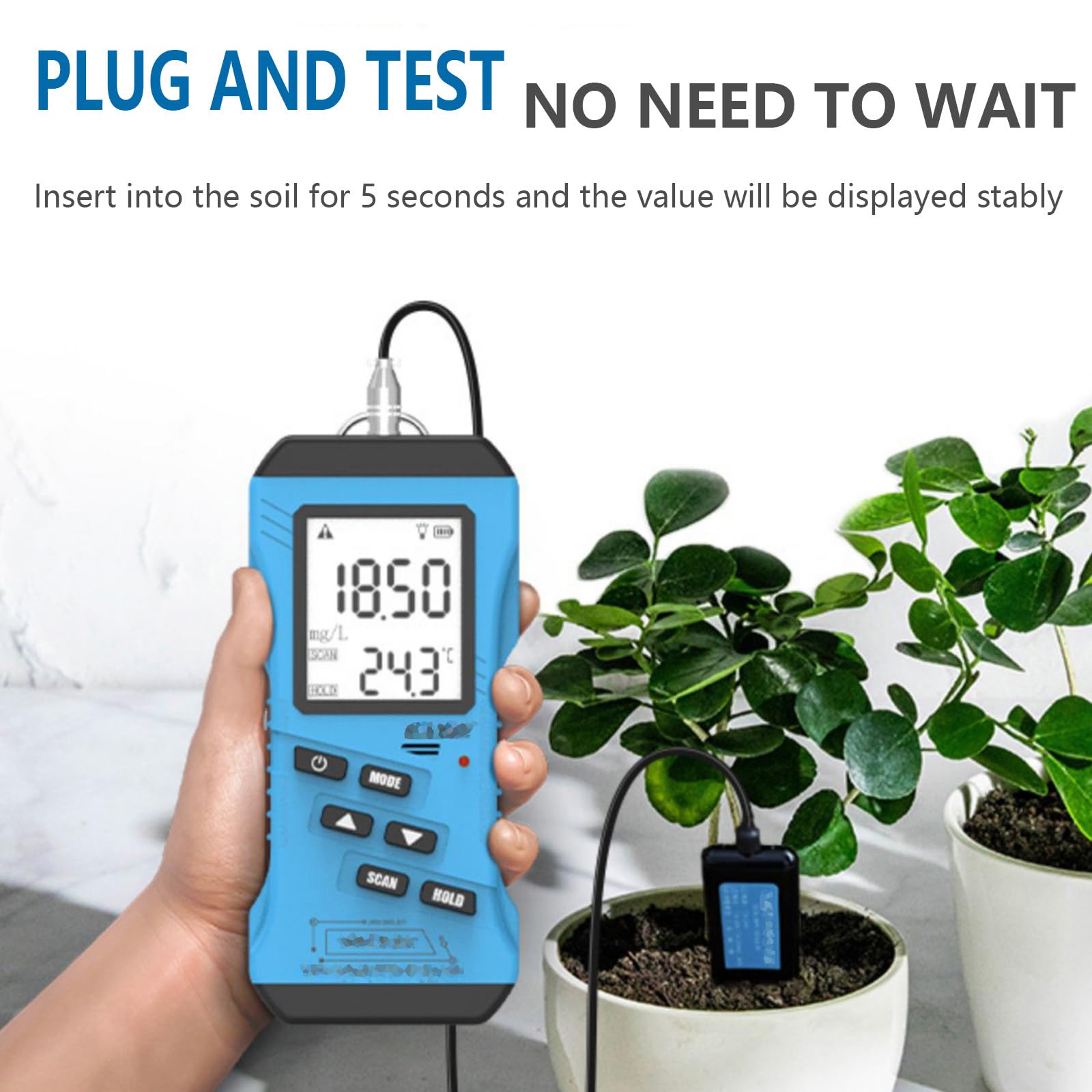 Probador Rápido de Suelo 7 en 1,Prueba de Fertilidad del Suelo Probador de Humedad del Suelo para Plantas Analizador de Suelo para Jardinería y Agricultura