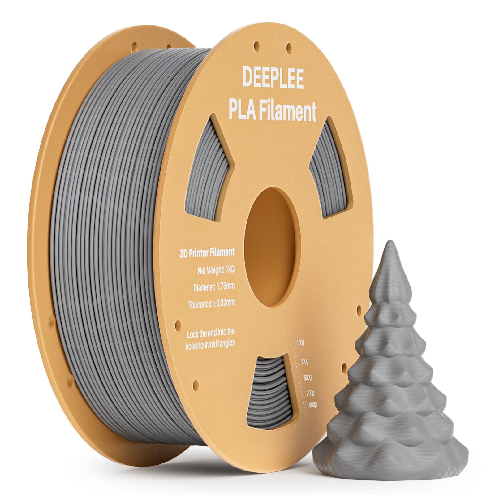 PLA 1.75mm 3D Printer Filament, 1kg Space Gray | Dimensional Accuracy +/- 0.02mm, Neatly Wound, No Clogging, Vacuum Package, Fits for Most FDM 3D Printers, Cardboard Spool