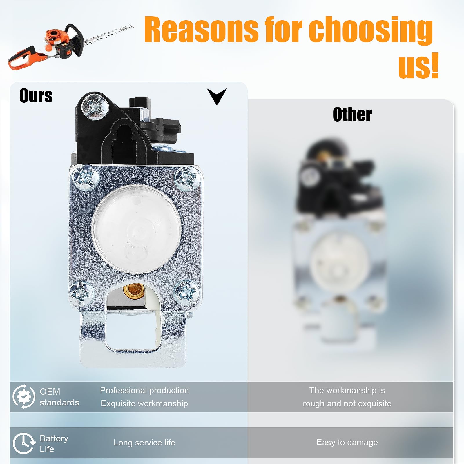 QAZAKY Carburetor with Gasket Primer Bulb for Zama RB-K92 RB-K92A