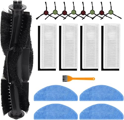 Piezas de repuesto para robot aspirador Tikom G8000 Max - Accesorios de repuesto - 1 cepillo de rodillo principal, 8 cepillos laterales, 4 filtros