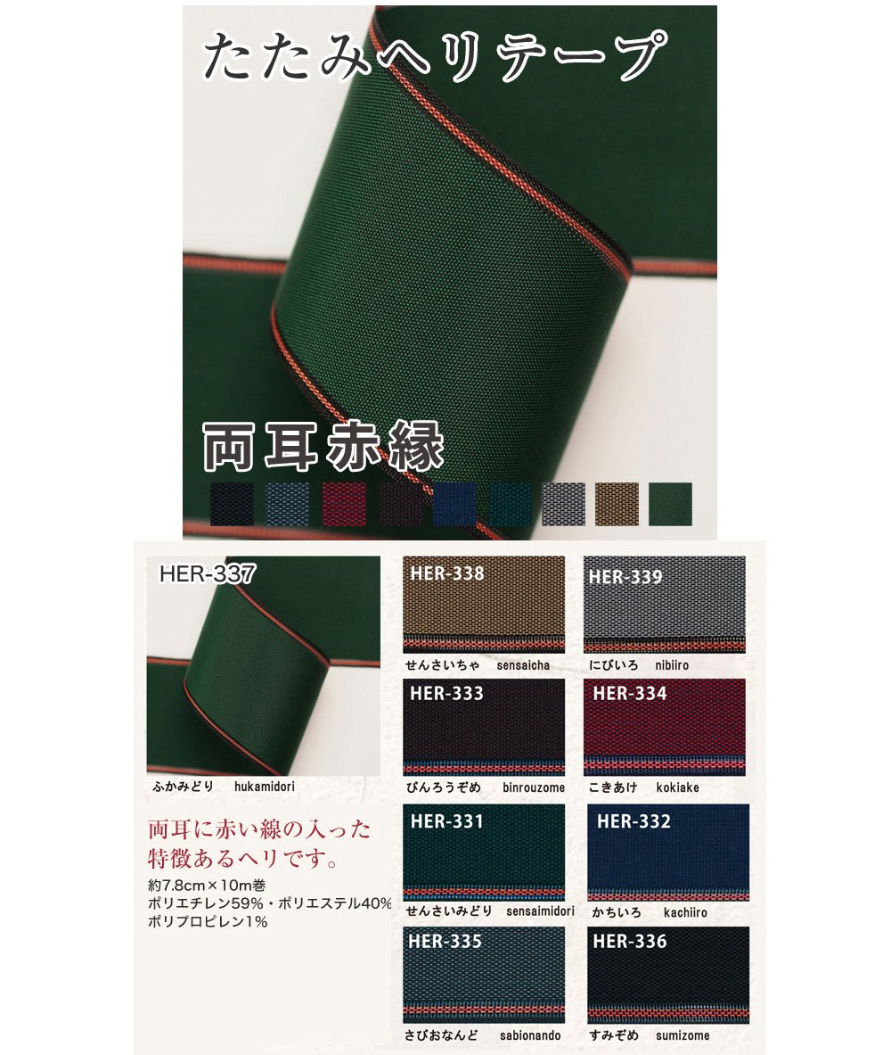 Amazon | 日本紐釦貿易(Nippon Chuko) 畳へりテープ 両耳赤縁 10m巻