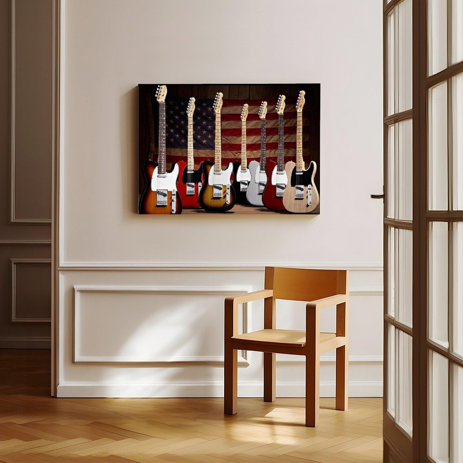 Stampa su tela con chitarra elettrica, decorazione per sala musicale, poster per camera da letto, decorazione per ufficio, camera da letto, regalo, 61 cm L x 91,4 cm W