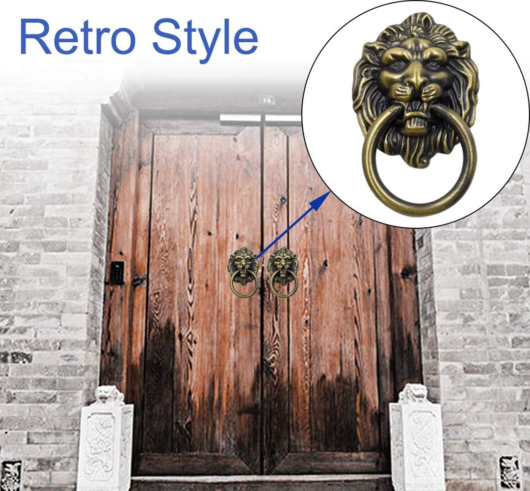 Luomorgo 12 Pack Cabinet Knobs Pulls Lion Head Ring Pulls Handle for Drawer Dresser Wardrobe Kitchen Cupboard, L 2.6" x W 1.6"