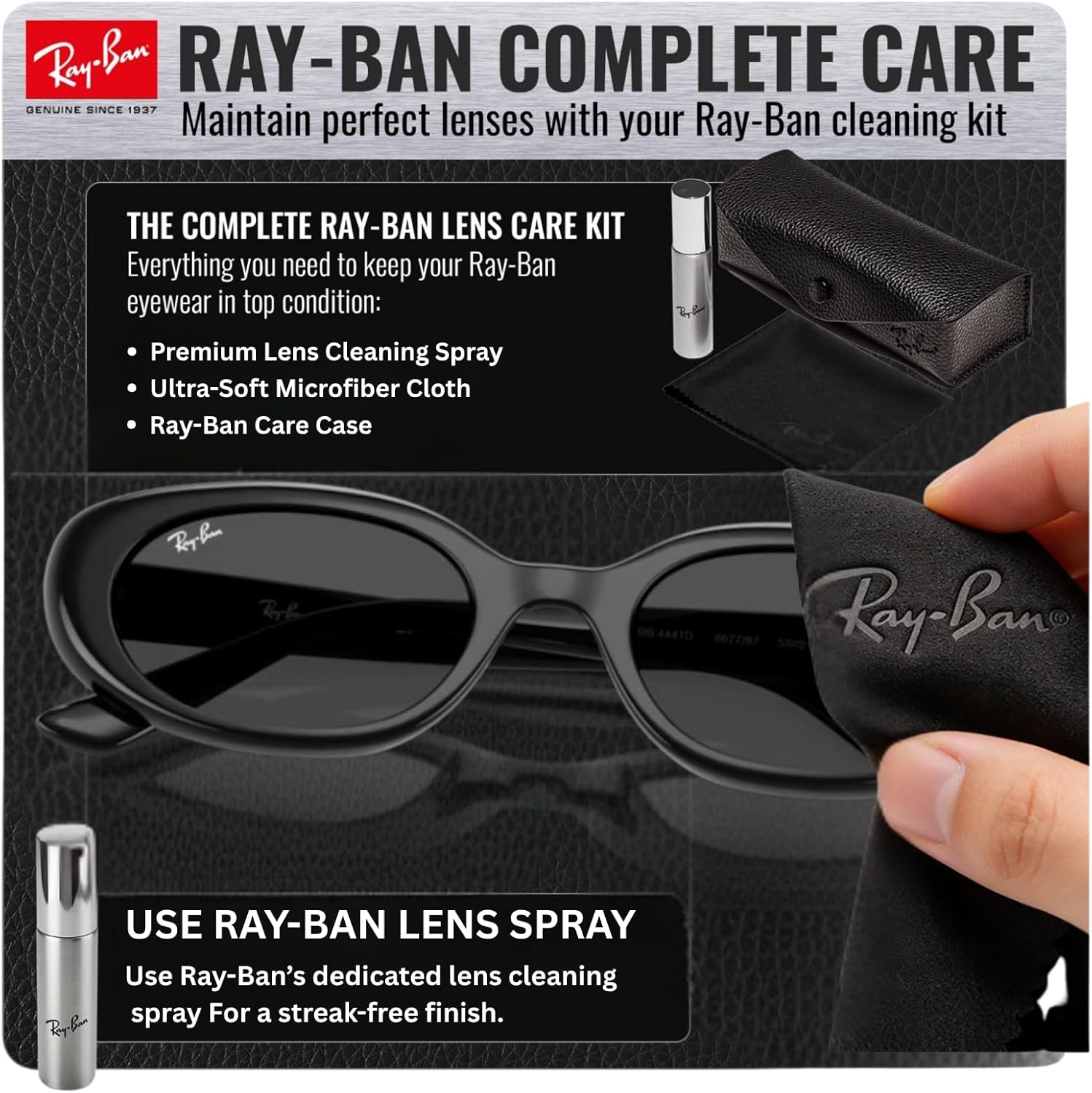 Ray-Ban RB4441D BIO-BASED Square-Round Shaped Sunglasses for Men & Women with Official RAYBAN Eyewear Kit