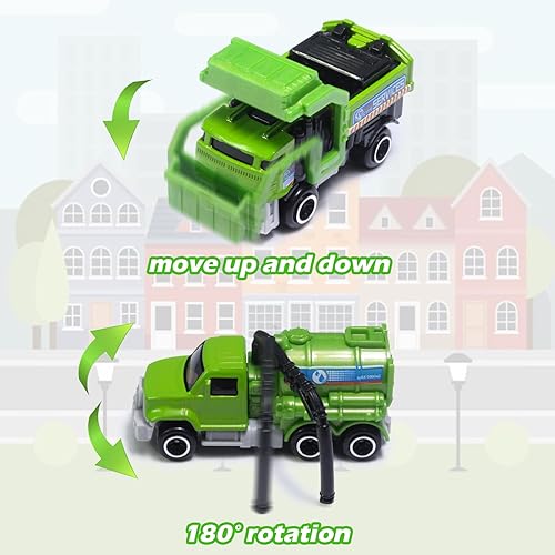 Miniatura 9 de Oriate Juego de 6 piezas de automóviles fundidos a presión, incluyendo excavadoras, carretillas elevadoras, excavadoras y otros autos de juguete