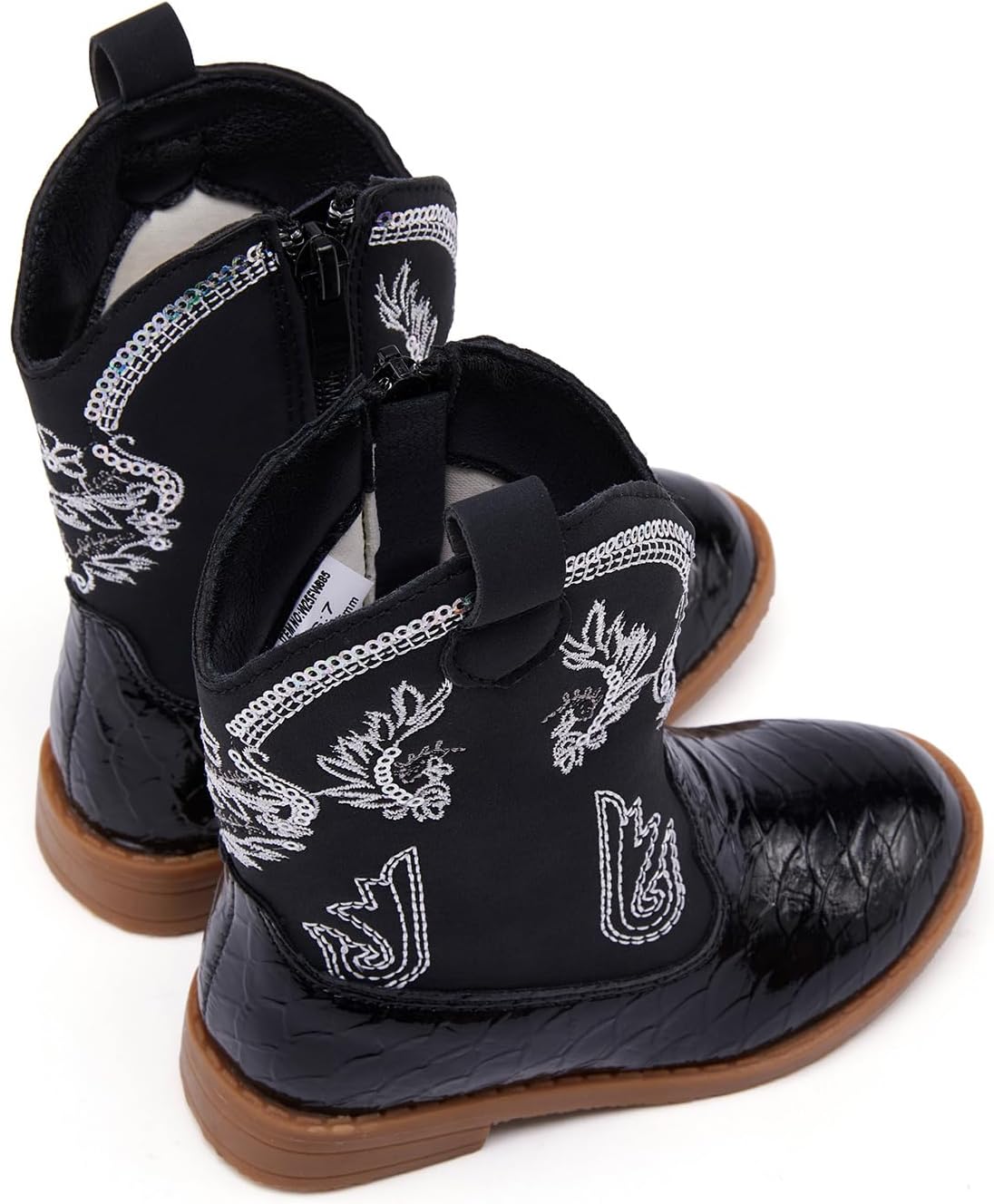 BMCiTYBM Toddler Cowboy Cowgirl Boots Boys Girls Western Round Toe Riding Mid Calf Booties for All Seasons（Toddler/Little Kid - Image 5