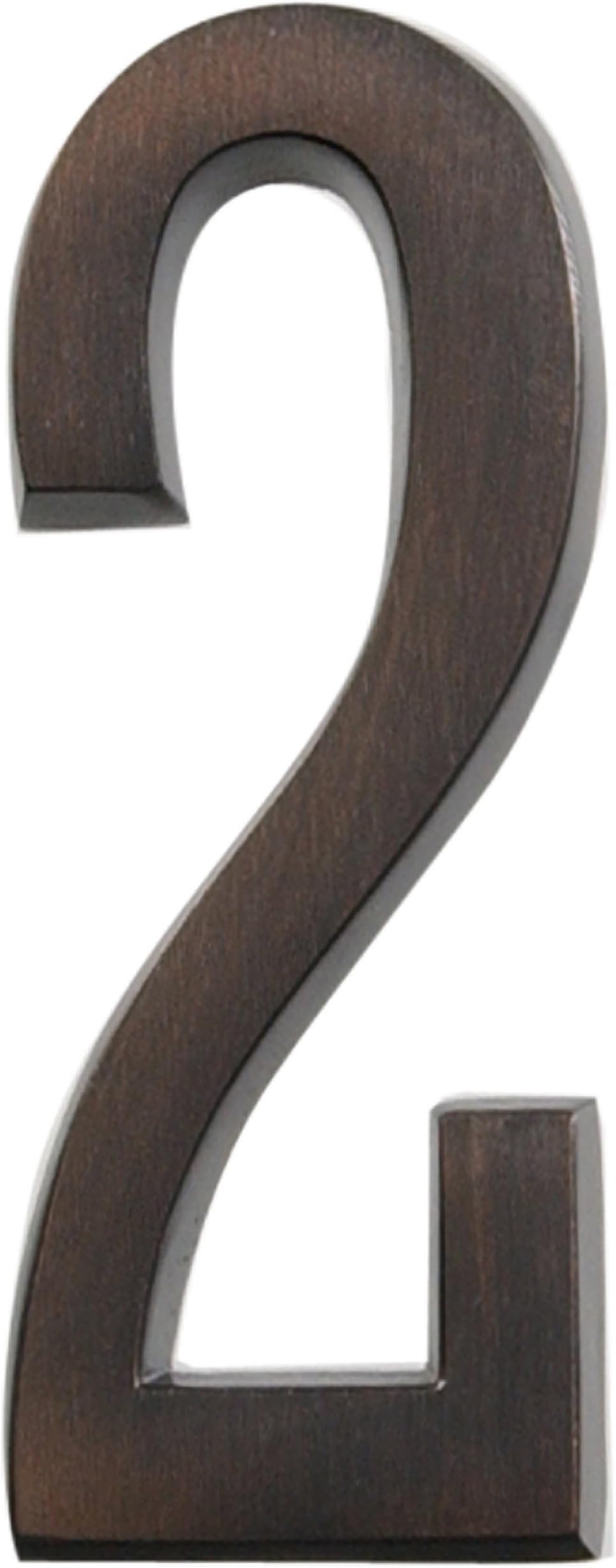 Distinctionsby Hillman 843256 4-Inch Die Cast Self-Adhesive House Address Plaque, Aged Bronze, Number 2