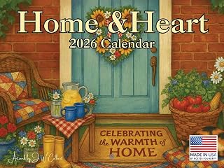 Home And Heart Calendar 2026 Folk Art Monthly Wall Calender 12 Month | American Made In The USA