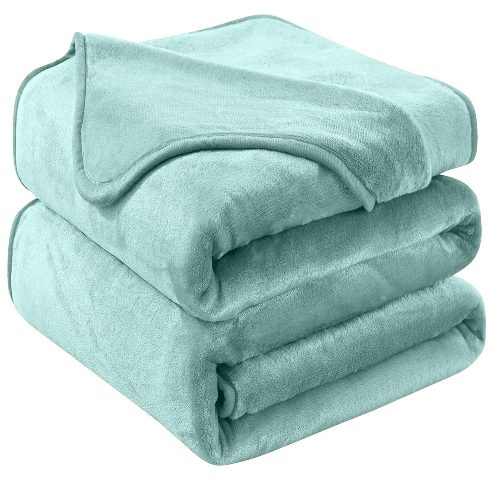 Hozy Mint Green Super Ultra Soft Flannel Fleece Blanket Large Fluffy Warm Throw Over Bed Sofa Settee, Fleece Velvet Plush Bed Blanket For All Season, - 220 X 240Cm