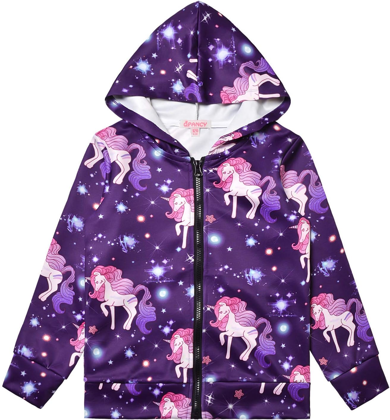 Girls Hoodie Unicorn Jacket Zip Up Sweatshirt Clothes with Pockets