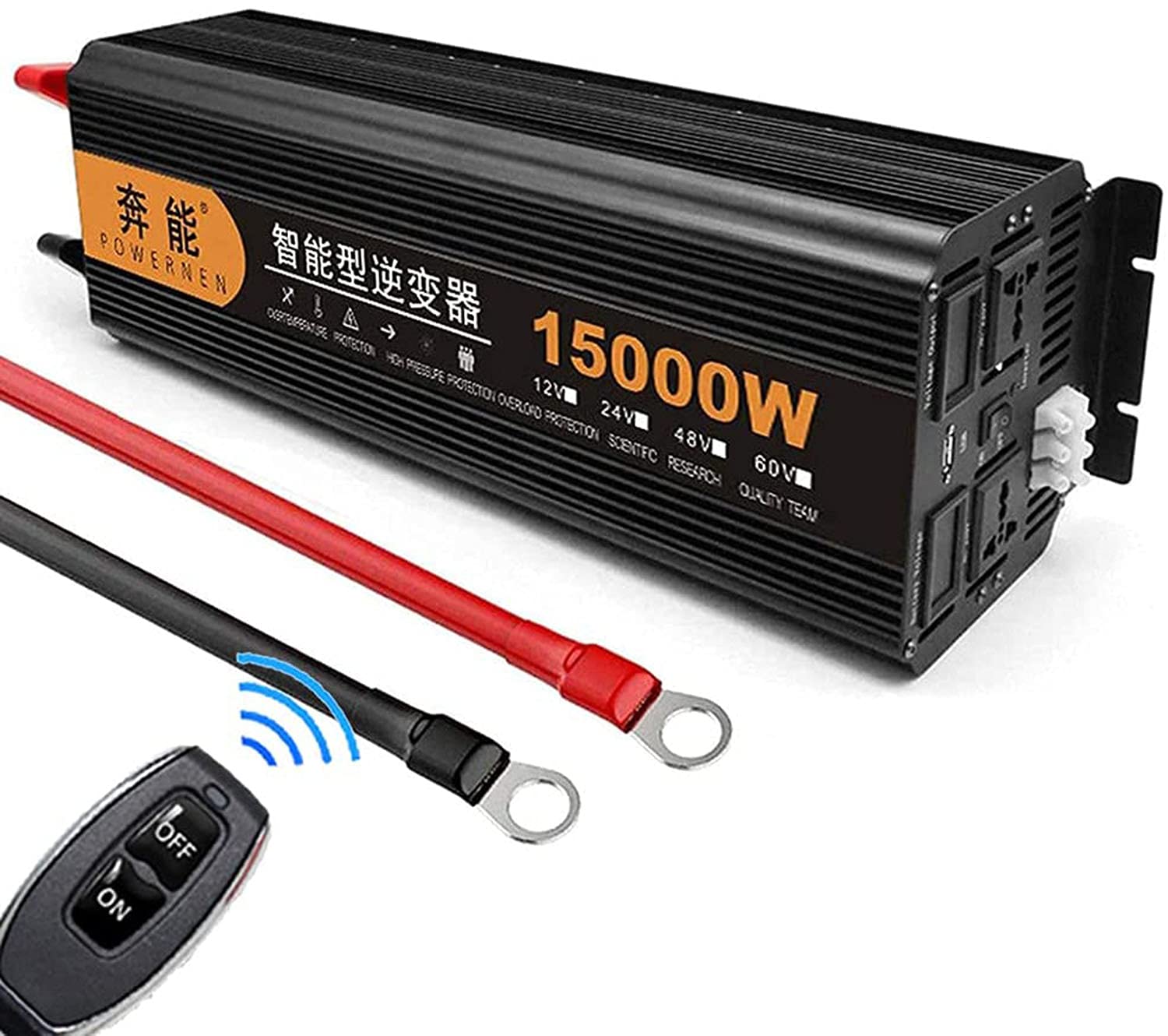 3200W 4000W 5000W 6000W 8000W 9000W 12000W 15000W Pure Sine Wave Inverter Dc Power Inverters DC 12V/24V To AC 220V High Efficient Power Inverter For Truck,Boat,camping,household,Van (12V,15000W)