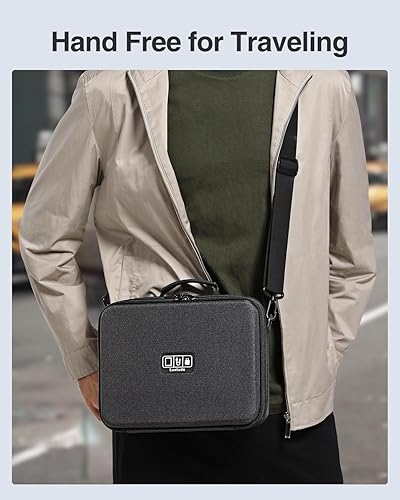 Miniatura 6 de Luxtude Estuche organizador electrónico de viaje grande, funda rígida para electrónica, organizadores de tecnología resistente, bolsa de cables