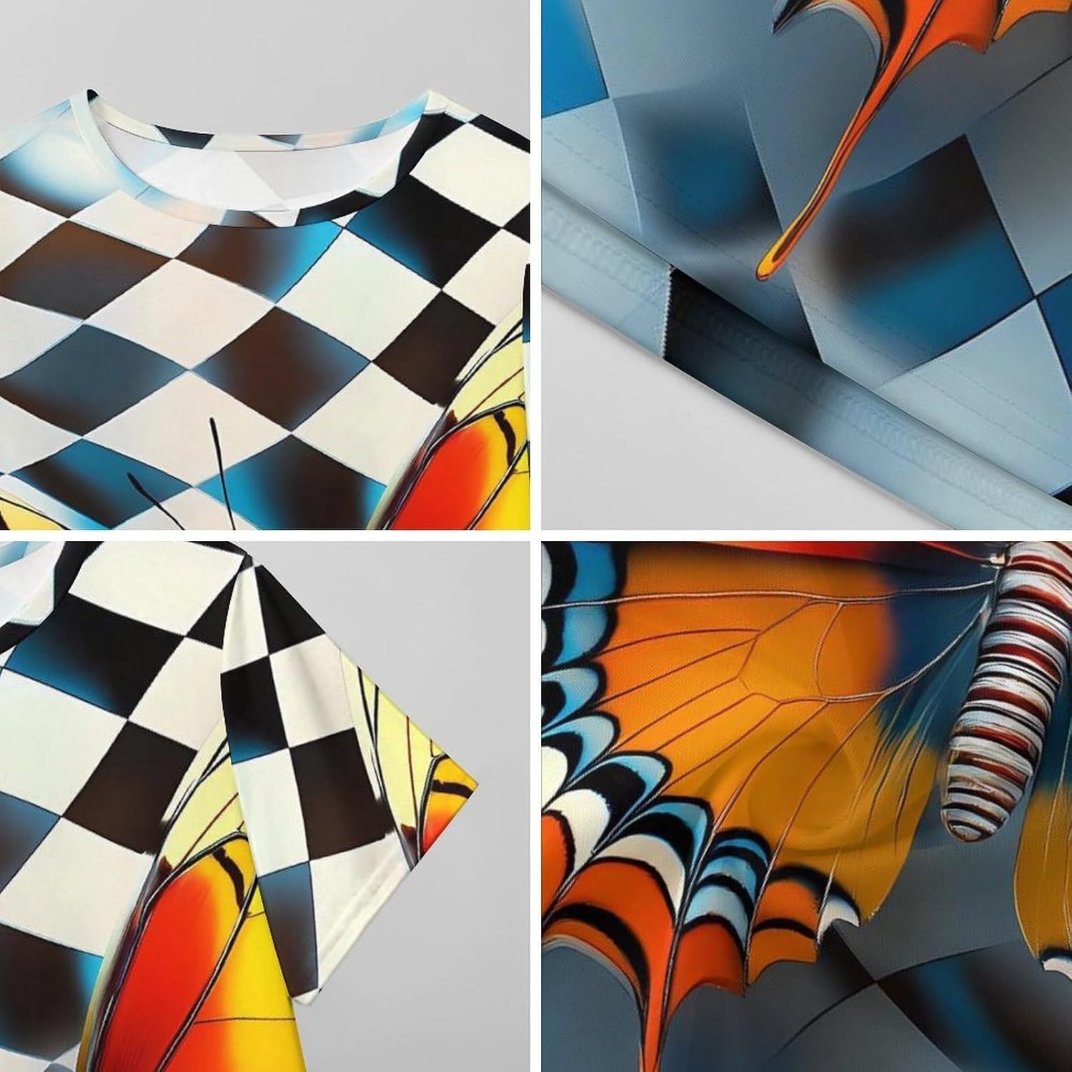 Butterfly1 with Racing Checkered Flag Nightgowns for Women Short Sleeve Sleep Dress Casual Sleepshirt Night Gowns Pajamas