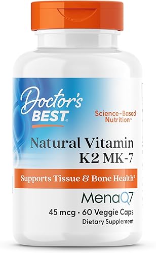 Doctor's Best Vitamina natural K2 MK-7 con MenaQ7 blanco sin sabor, 60 unidades