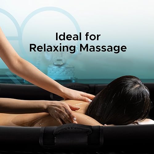 Miniatura 2 de Hoja de Masaje Nuru Inflable con Asas y Lados Inflables  PVC Negro Duradero Impermeable  210 x 156 x 16 cm, 83 x 61 x 6 pulgadas  Protección Contra