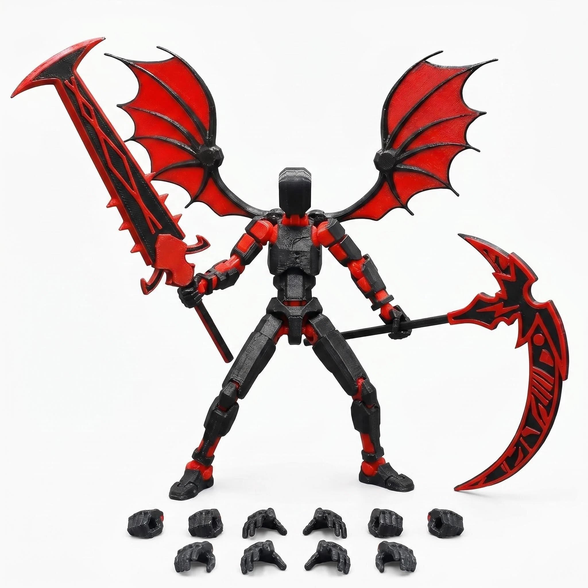 Copbopwn T13 Action Figure Fully Assembled 3D Printed Robot 14cm Multi-Jointed Movable Dummy 13 with Cool Accessories & Hands Titan 13 Desktop Decoration & Collectible Gift for Kids Boys Girls Adults
