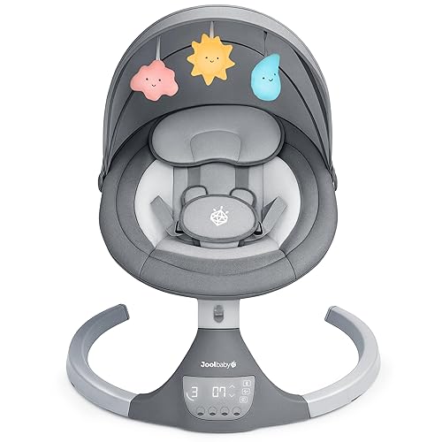 Miniatura 10 de Jool Baby Nova Swing para recién nacidos, columpio eléctrico motorizado para bebés, música Bluetooth, 10 melodías preestablecidas, control remoto