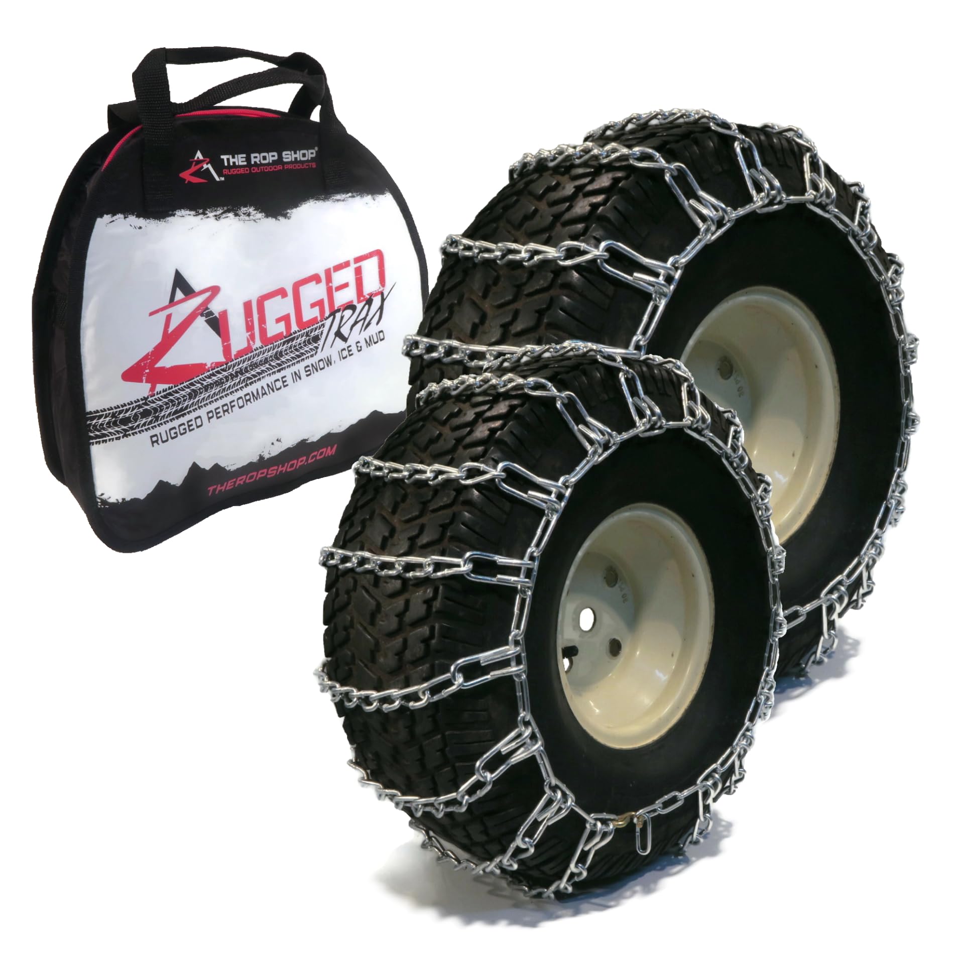 The ROP Shop | 2 Link Tire Chain Pair for Toro 16x7.5x8 Front & 25x10x8 Rear Tire Tractor