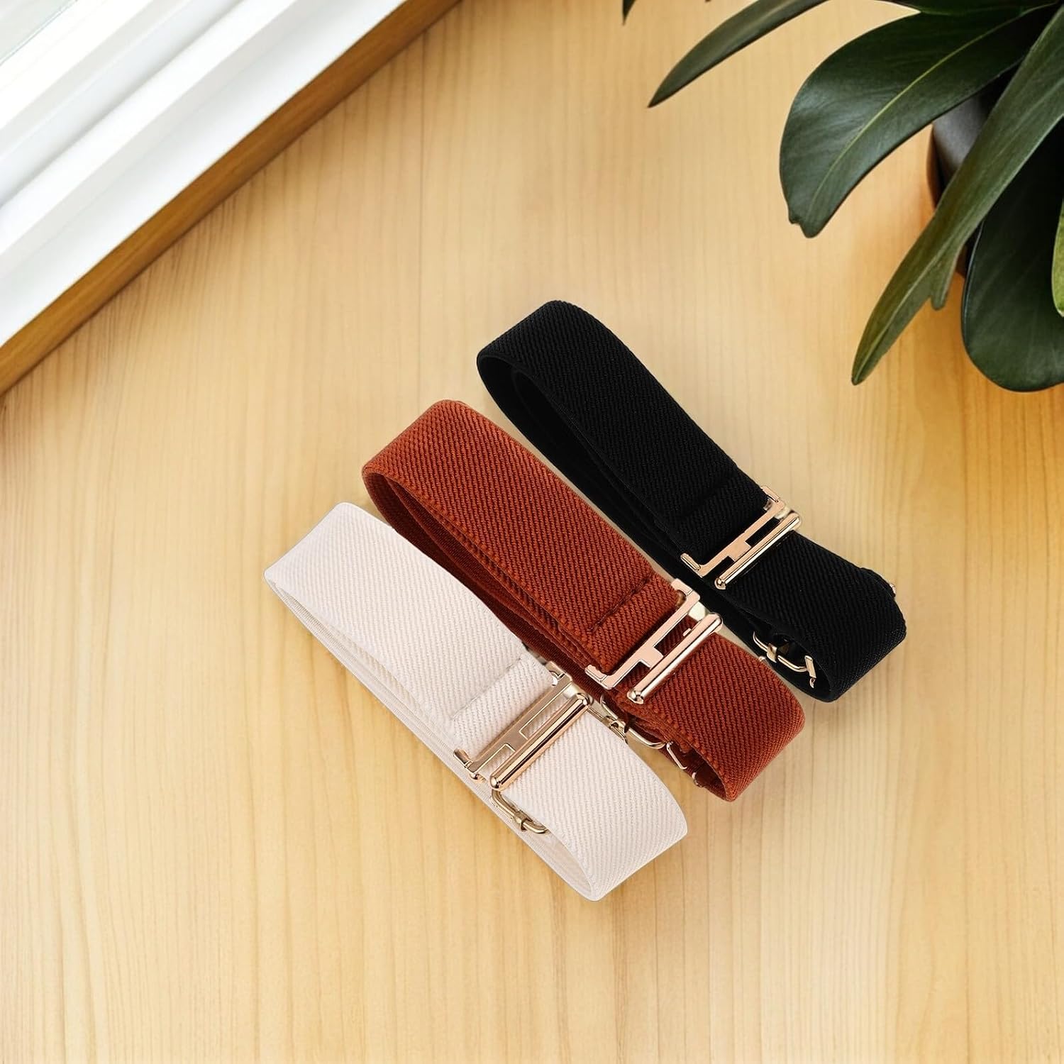 3pcs Adjustable Elastic Stretch Belt for Boys, Comfortable Sports Waistband for School Uniform and Outdoor Activities, Black Brown White