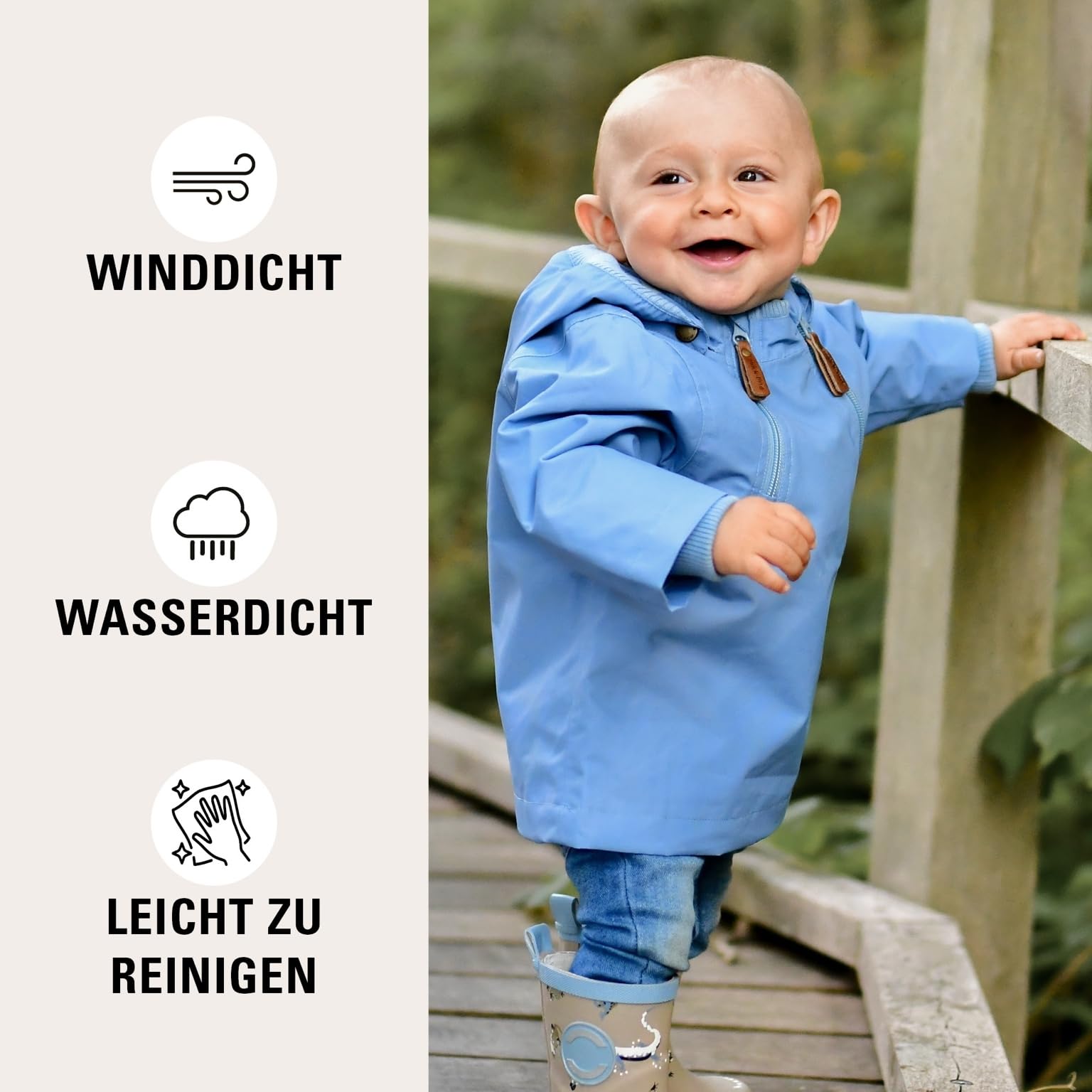 Mikk-line Übergangsjacke Kinder, Wasserdicht, Winddicht, Atmungsaktiv | Wasserdicht 8.000 mm, winddicht, atmungsaktiv, abnehmbare Kapuze, recyceltes Polyester, PFAS-frei, schmutzabweisend