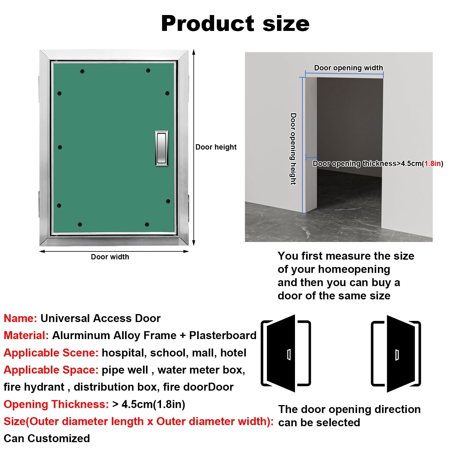 Magnetyczny panel dostępowy z płyt kartonowo-gipsowych 35 x 70 cm do użytku komercyjnego Bezpieczeństwo przeciwpożarowe malowane ocynkowane drzwi do fabryk, hoteli i konserwacji budynków