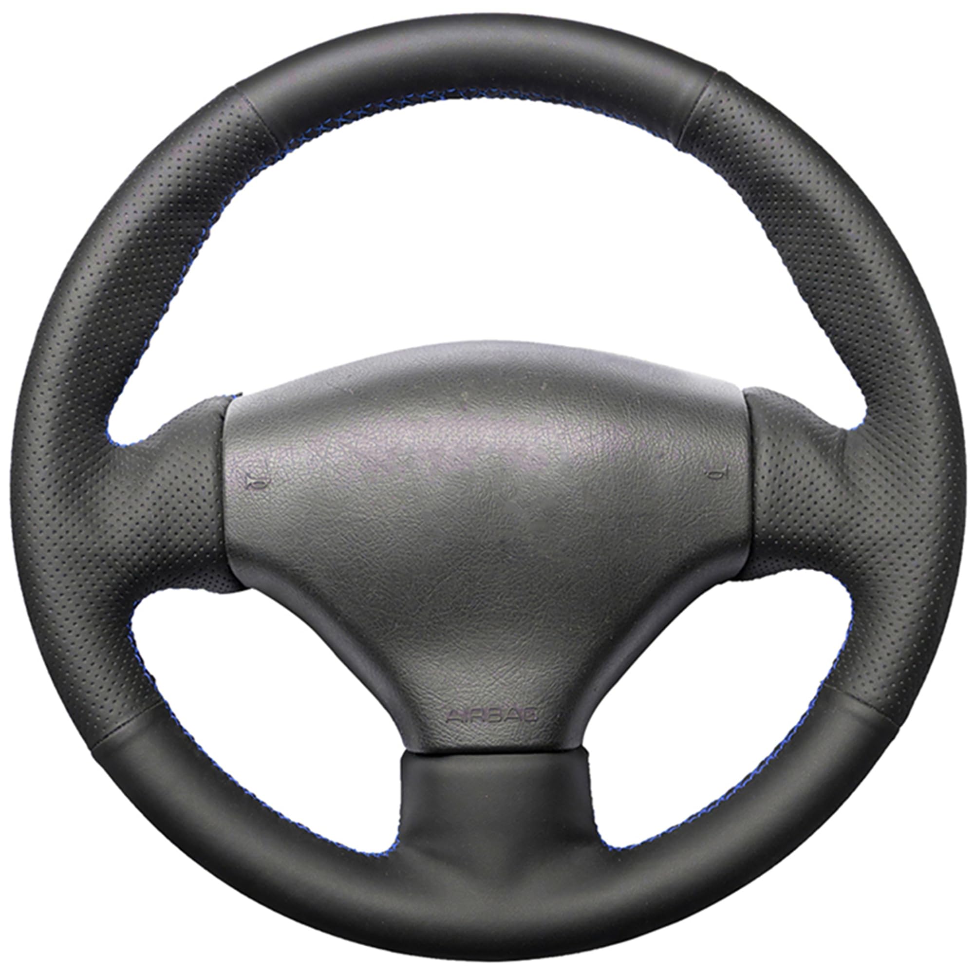 Housse Volant Cuir Peugeot 206 2001-2009 - Cousu Main, Anti-Dérapant, Noir Avec Fil Rouge