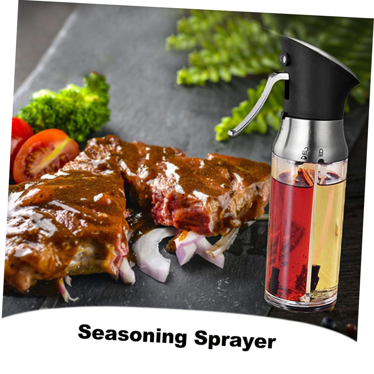 200ml Verstellbare Ölsprühflasche aus Kunststoff und Edelstahl Lebensmittelechter Dosierer für Öl und Essig für Küche Beim Kochen