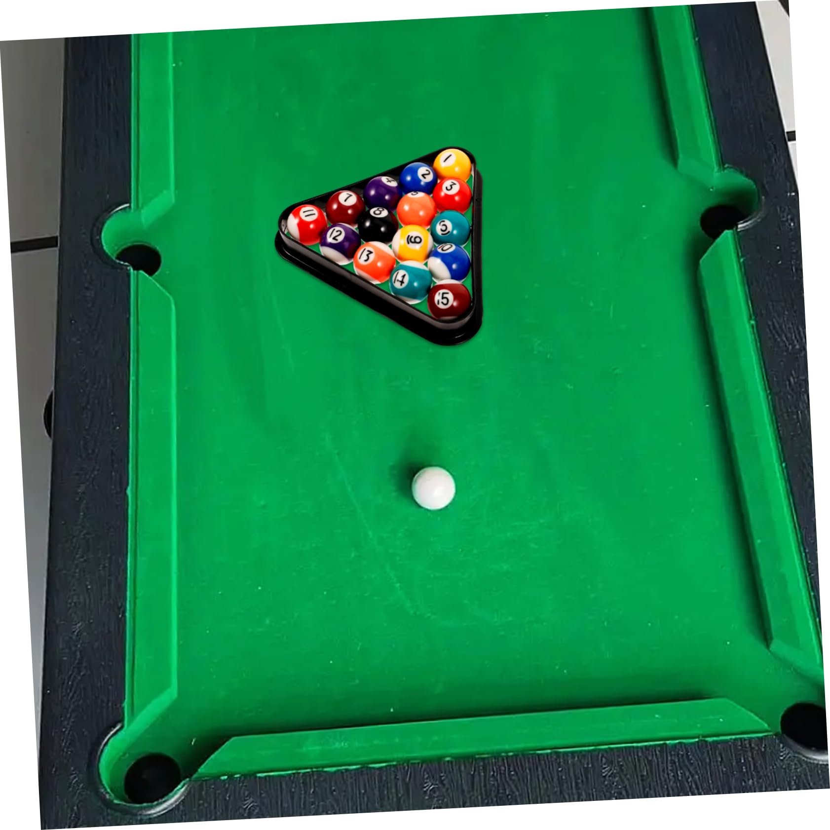 Abaodam 1 Set Mini Billiard Balls Wear Resistant Pool Balls for Includes Billiard Rack Durable Resin for Training and Family Fun