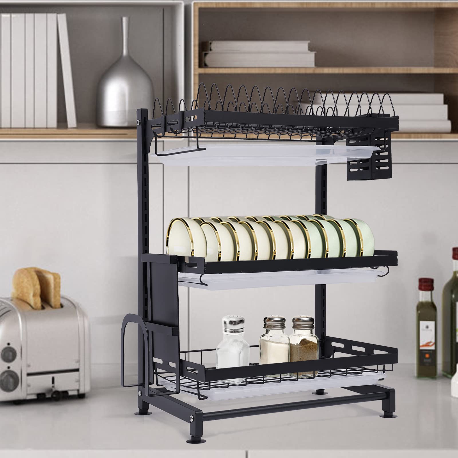 Buy OverTheSink Dish Drying Rack 3Tier with Adjustable Length Design