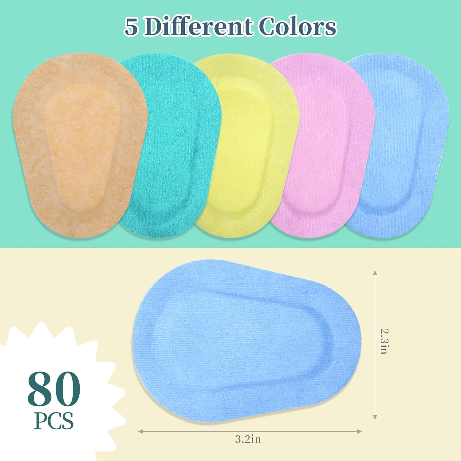 Adhesive Eye Patches for Adults 80Pcs/4Boxes Colorful Breathable Eye Patch Fabric Adhesive Bandages for Teens with Lazy Eye Amblyopia