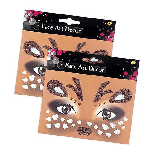 Deer Face Stickers Christmas Face Tattoo for Women Men with