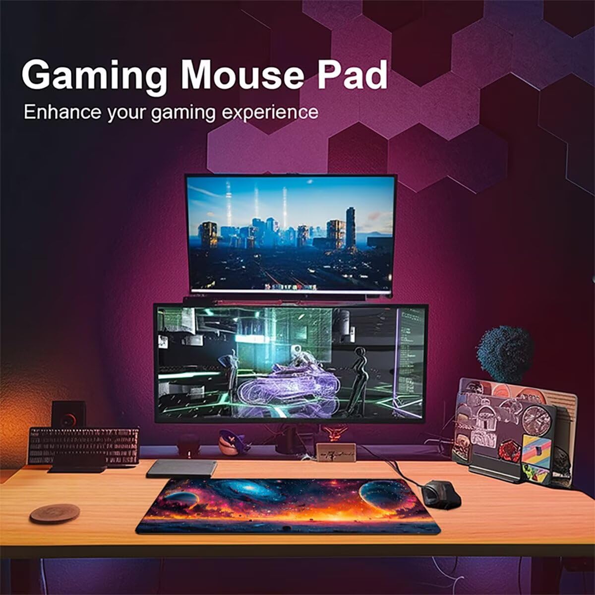 Tappetino per Mouse Gaming XXL 1200x600x3mm– Ufficio Mousepad Grande – Migliora la Velocità e la Precisione Tenuta Stabile Sottomano per Ufficio e Casa Accessori Scrivania Universo PjY13281 N-U