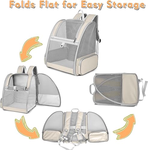 Miniatura 7 de Mochila expandible para gatos aprobada por aerolíneas para perros pequeños, bolsa de viaje plegable plegable para llevar gatos, cachorros, gatitos,