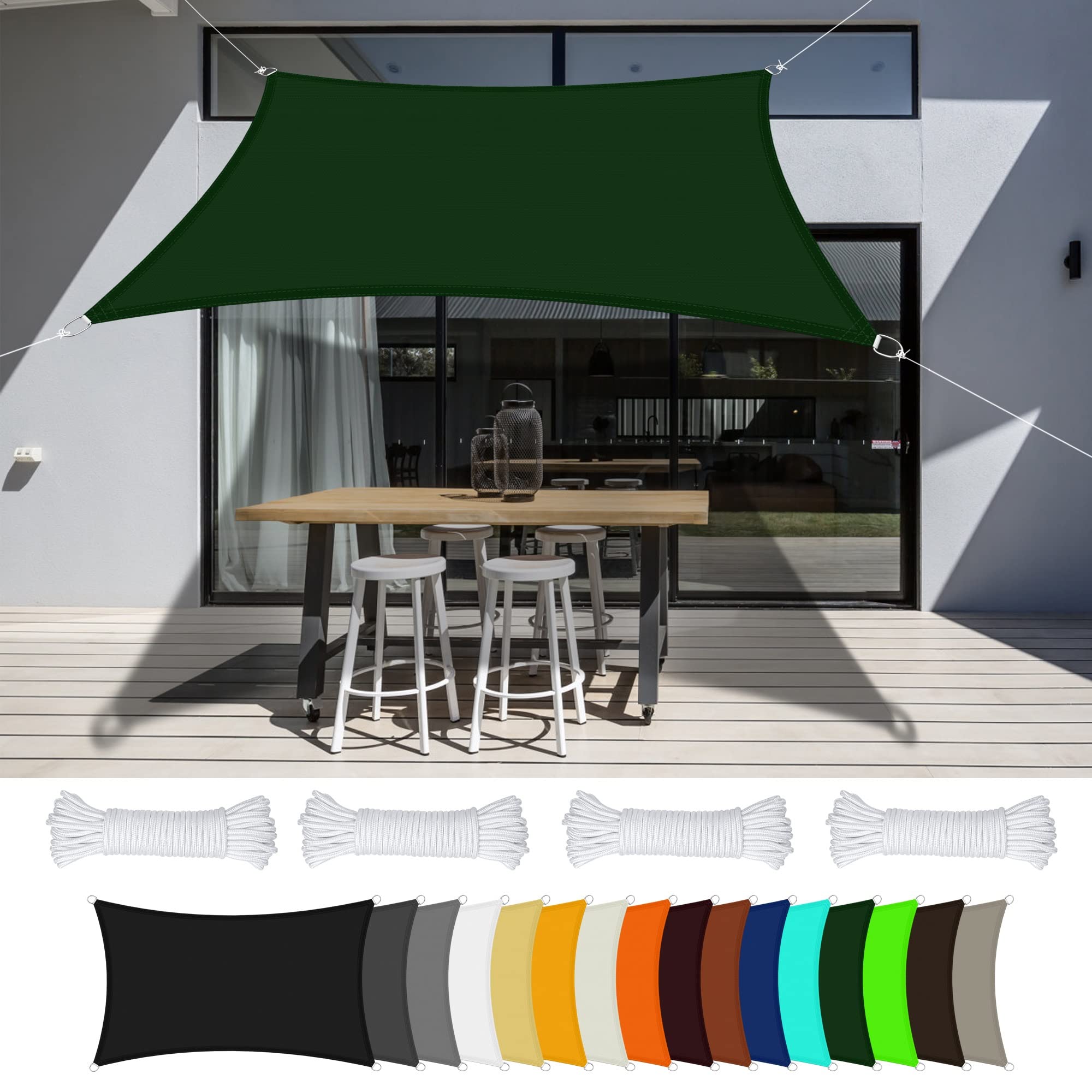 Voile d'ombrage protégeant des UV à 98% bâche imperméable pour extérieur