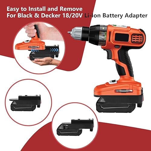 Miniatura 4 de Adaptador de 20 V HPA1820 para Black&Decker LBXR2020 18V a 20V Baterías Adaptador convertidor para Black Decker 18V NiCad y NiMh Herramientas de