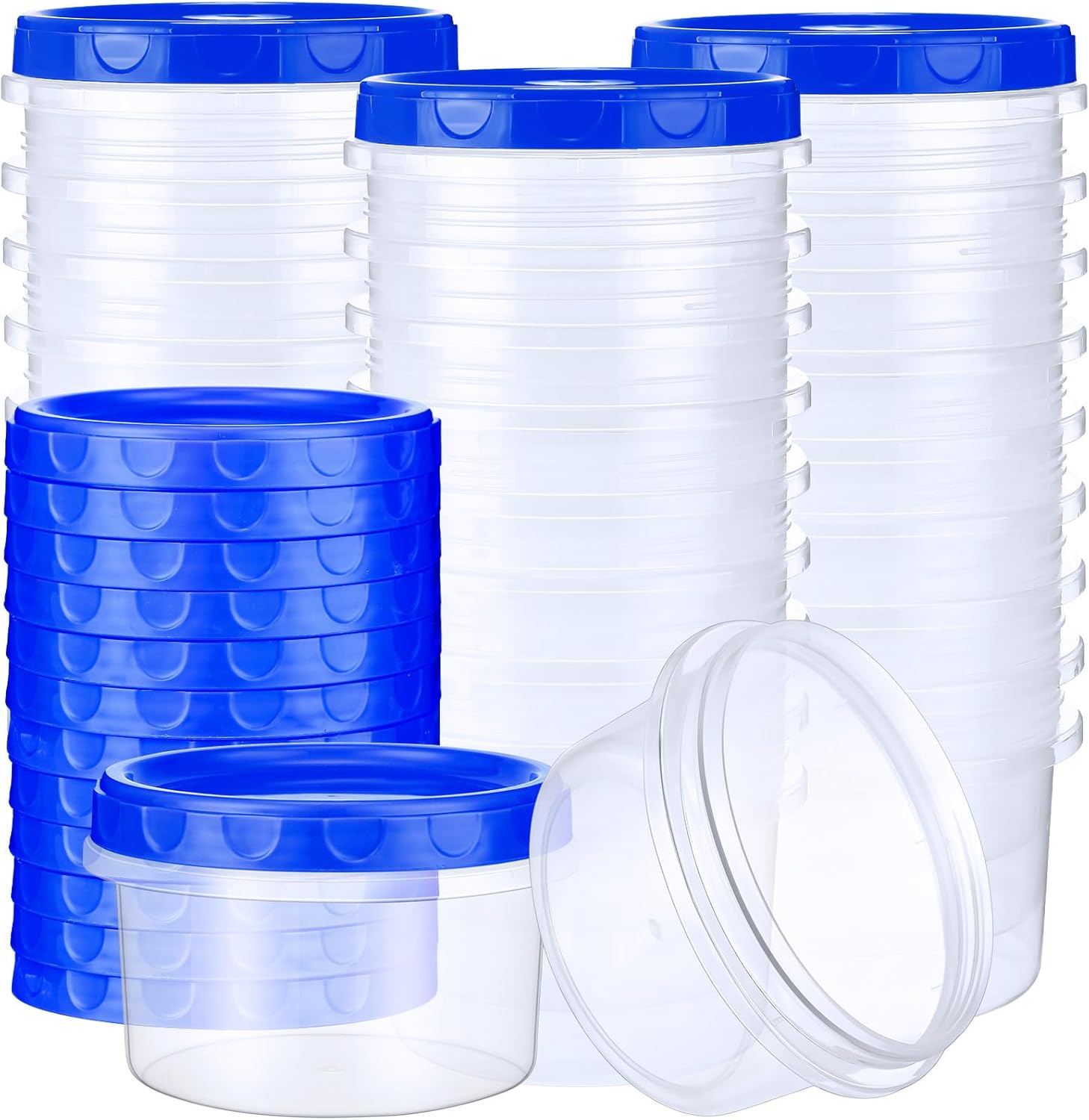 72 Pack 8 oz Twist Top Food Storage Containers with Screw Lids Reusable