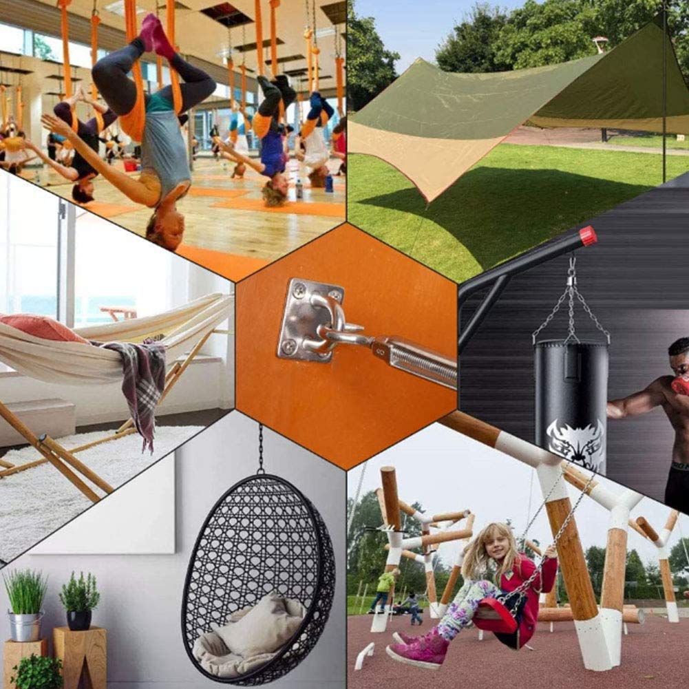 Juego de Accesorios para toldo M6, Acero Inoxidable 304 para Trabajo Pesado, Kit de fijación de Vela Parasol, Accesorios de Hardware para jardín, triángulo, Parasol Cuadrado (40 Piezas)