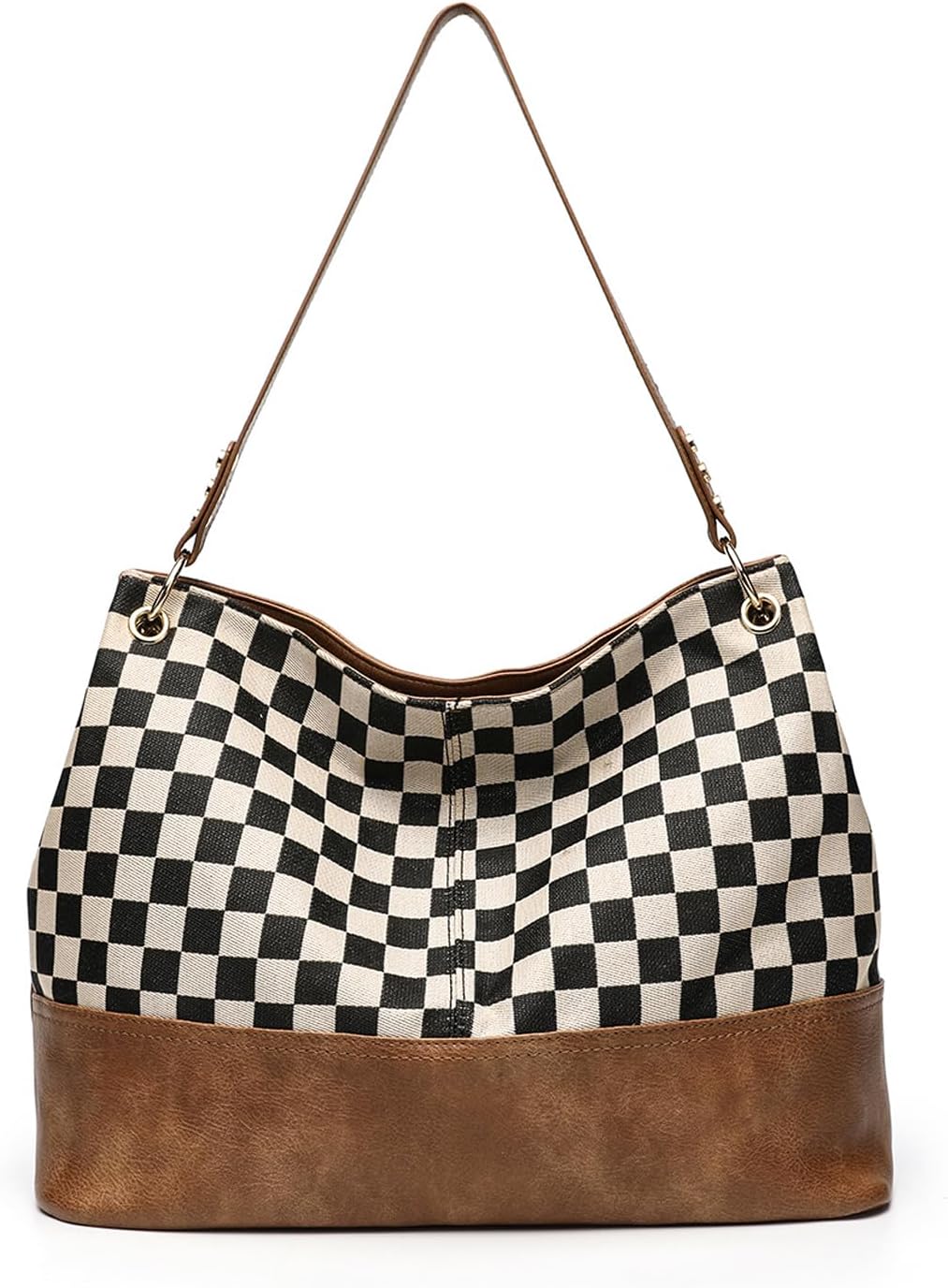 Checkered Purses for Women Checkered Tote Handbags Large Plaid Hobo Shoulder Bag for Work Shopping Daily
