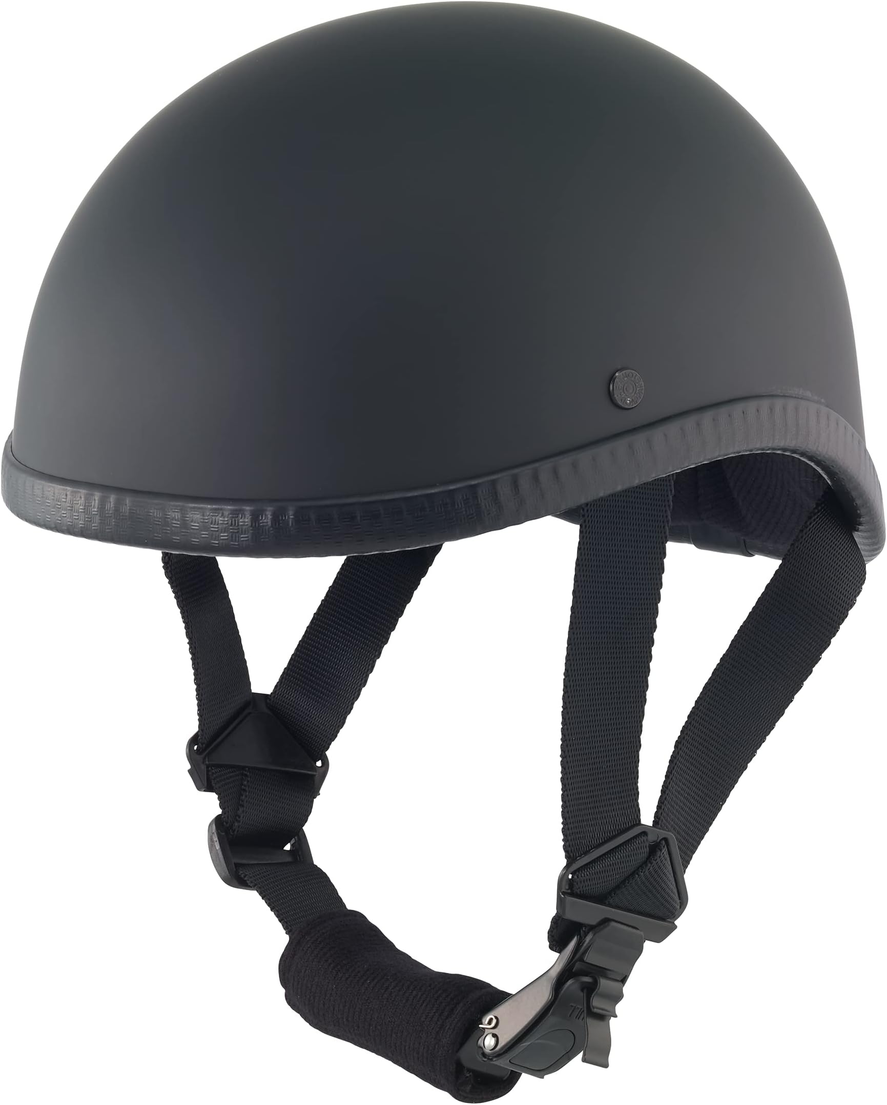 Excelsior INT Gladiator Flat Black Novelty Skull Cap Half Helmet S,M,L,XL,XXL (Black, XL)