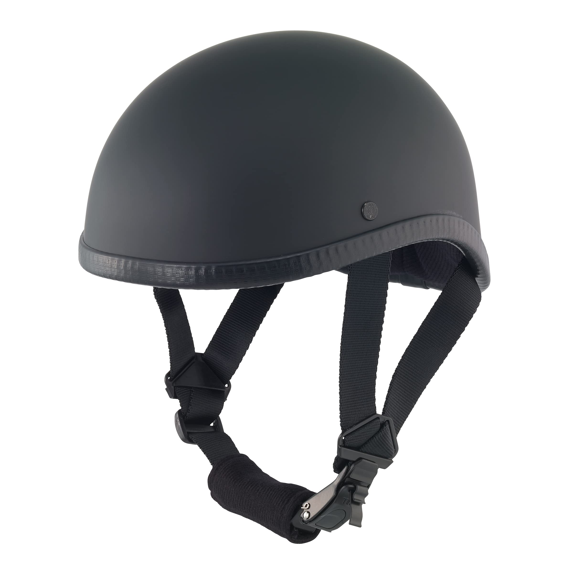 Excelsior INT Gladiator Flat Black Novelty Skull Cap Half Helmet S,M,L,XL,XXL (Black, XL)